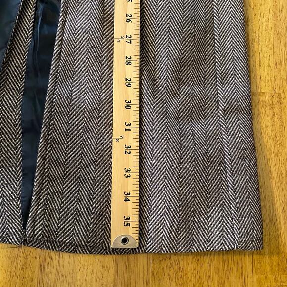 Aowofs Women's Herringbone Long Jacket Coat Size Medium Brown White Neck Strap - Picture 13 of 13